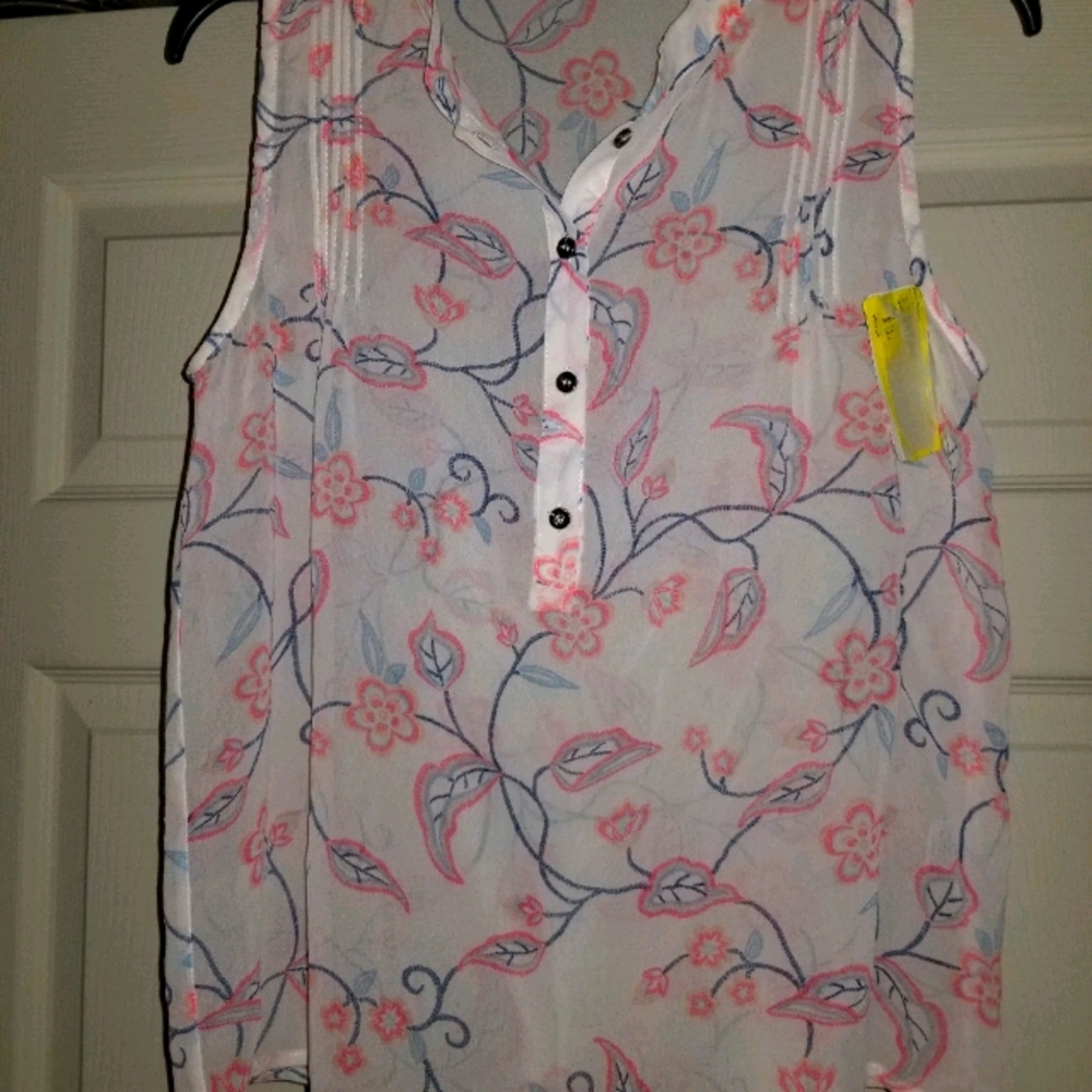 Sheer tank top blouse